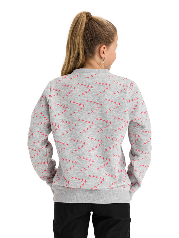 Sam 73 Svetlosivá dievčenská vzorovaná mikina SAM 73