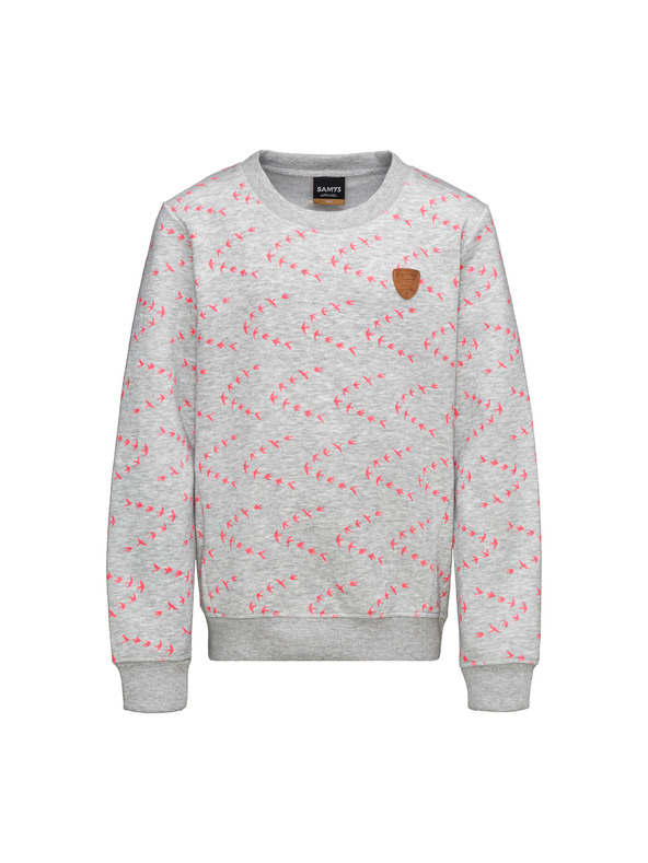 Sam 73 Svetlosivá dievčenská vzorovaná mikina SAM 73