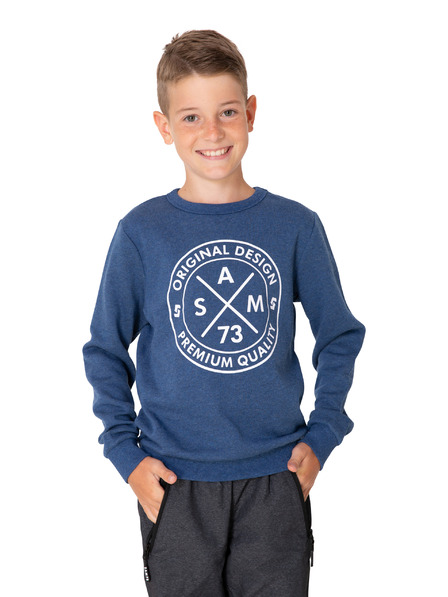 Sam 73 Tmavomodrá chlapčenská mikina s potlačou SAM 73 Brandon