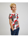 Sam 73 Šedo-červené chlapčenské vzorované tričko SAM 73 Oscar