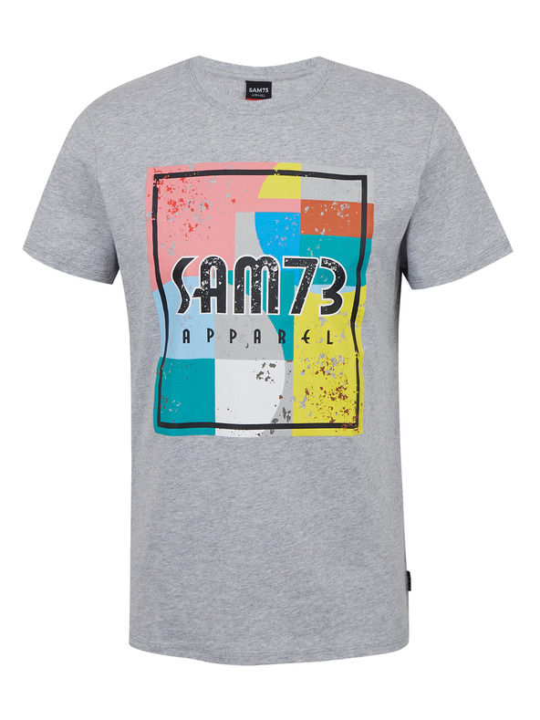 Sam 73 Šedé pánske žíhané tričko SAM 73 Elijah