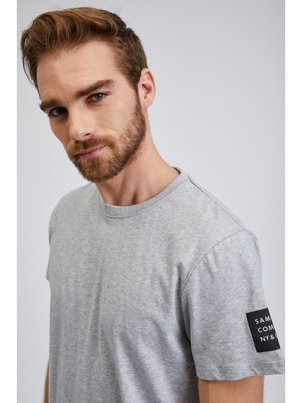 Sam 73 Svetlošedé pánske pruhované tričko SAM 73 Freddie