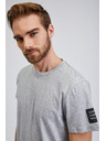 Sam 73 Svetlošedé pánske pruhované tričko SAM 73 Freddie
