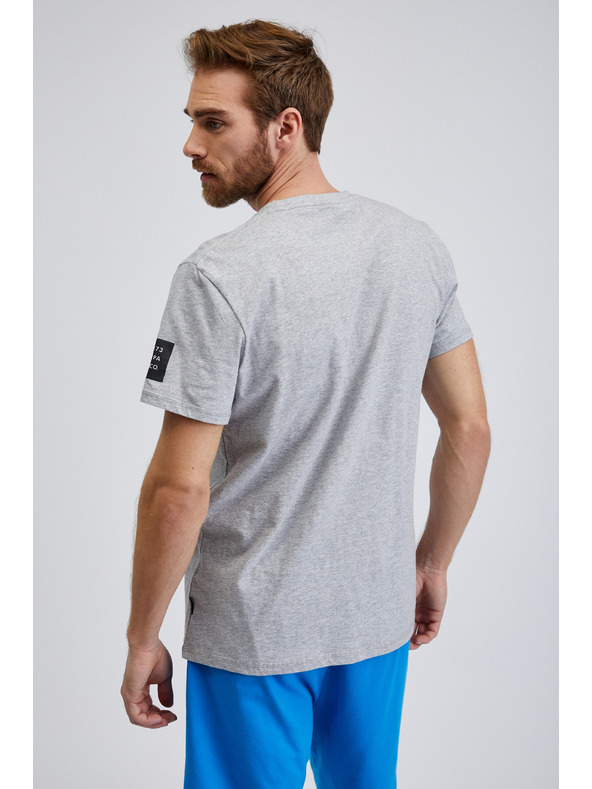 Sam 73 Svetlošedé pánske pruhované tričko SAM 73 Freddie