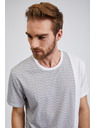 Sam 73 Svetlošedé pánske vzorované tričko SAM 73 Paul