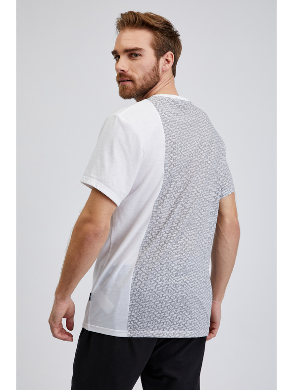 Sam 73 Svetlošedé pánske vzorované tričko SAM 73 Paul