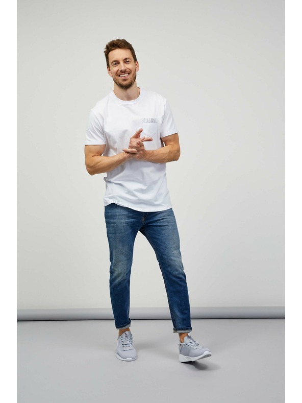 Sam 73 Biele pánske tričko SAM 73 Quarip