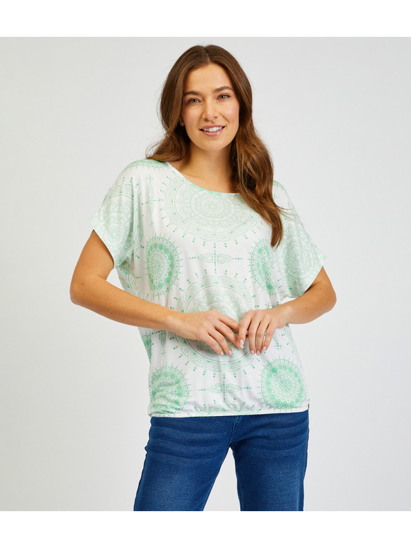 Sam 73 Bielo-zelené dámske tričko SAM73 Taurus