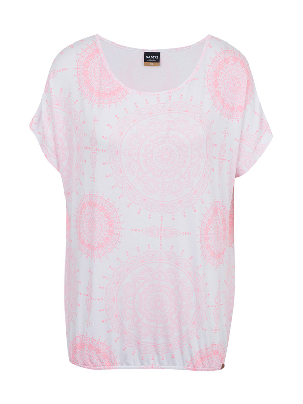 Sam 73 Bielo-ružové dámske vzorované tričko SAM73 Taurus