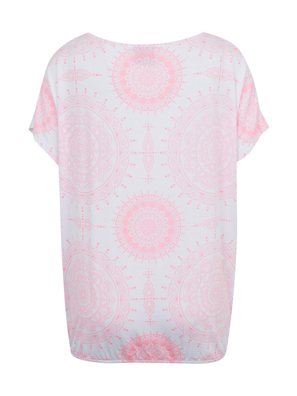 Sam 73 Bielo-ružové dámske vzorované tričko SAM73 Taurus