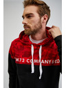 Sam 73 Červeno-čierna pánska mikina s kapucňou SAM73 Aquamarine