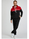 Sam 73 Červeno-čierna pánska mikina s kapucňou SAM73 Aquamarine