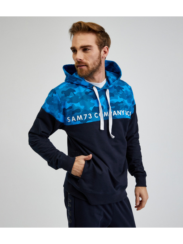 Sam 73 Modrá pánska mikina SAM73 Aquamarine