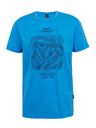 Sam 73 Modré pánske bavlnené tričko SAM73 Almandit s potlačou