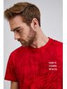 Sam 73 Červené pánske tričko SAM73 Sculptor so vzorom