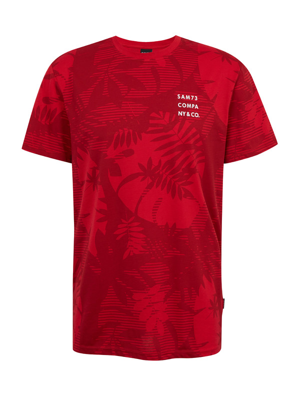 Sam 73 Červené pánske tričko SAM73 Sculptor so vzorom