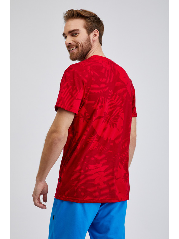 Sam 73 Červené pánske tričko SAM73 Sculptor so vzorom