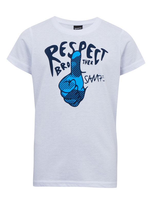 Sam 73 Biele chlapčenské tričko s potlačou SAM73 Scutum