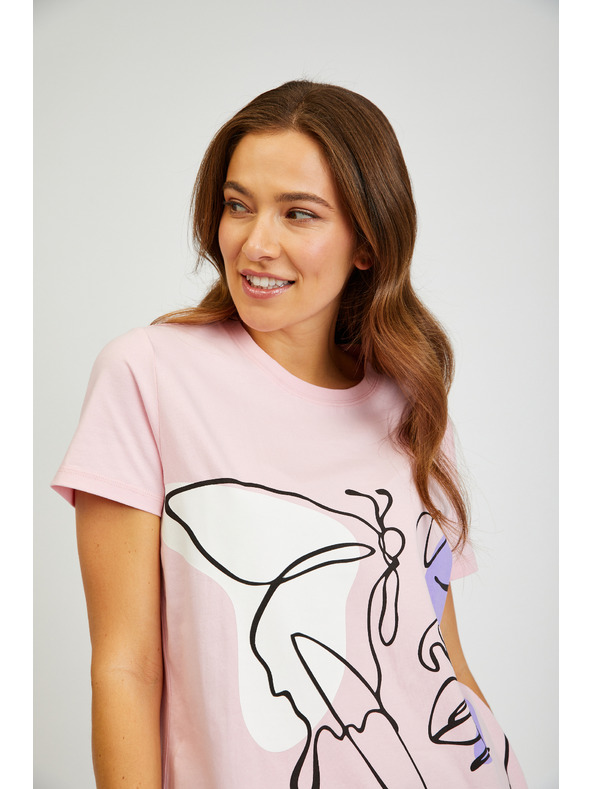 Sam 73 Ružové dámske tričko s potlačou SAM73 Musca