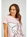 Sam 73 Ružové dámske tričko s potlačou SAM73 Musca