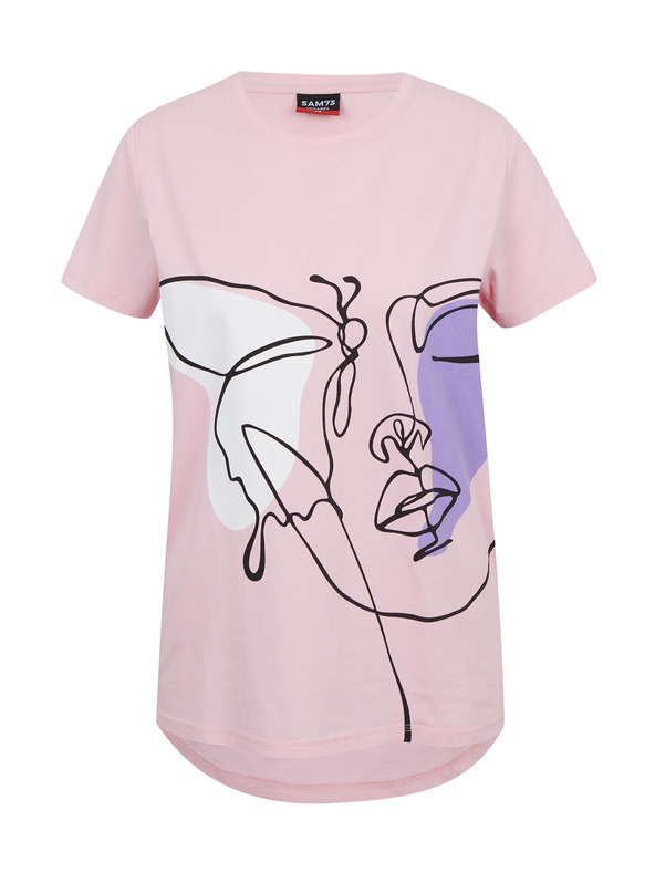 Sam 73 Ružové dámske tričko s potlačou SAM73 Musca
