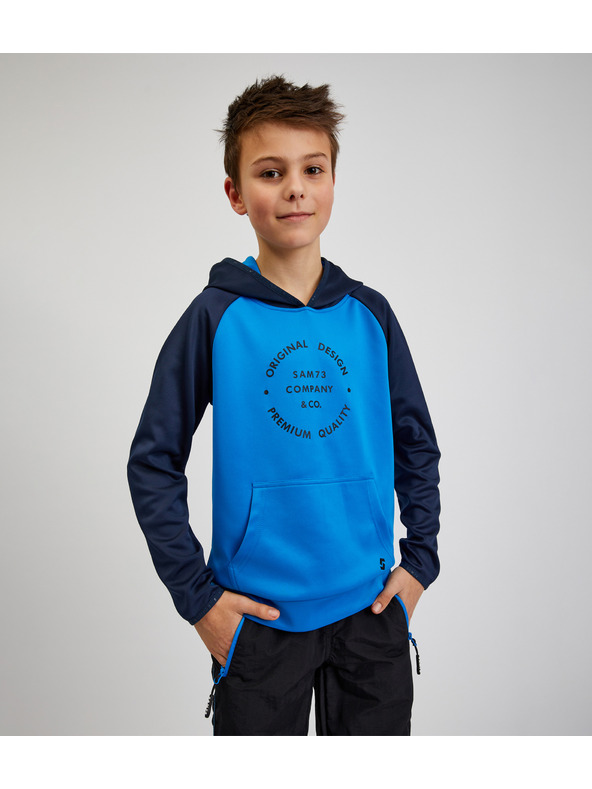 Sam 73 Modrá chlapčenská mikina s kapucňou SAM73 Draco
