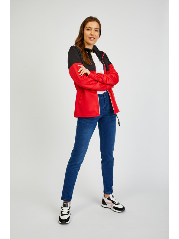 Sam 73 Čierno-červená dámska mikina na zips SAM73 Octans