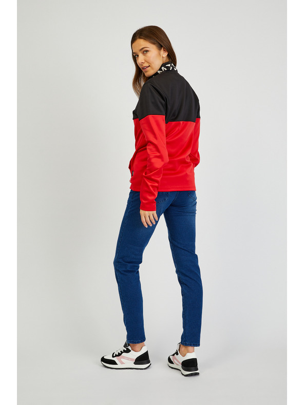 Sam 73 Čierno-červená dámska mikina na zips SAM73 Octans