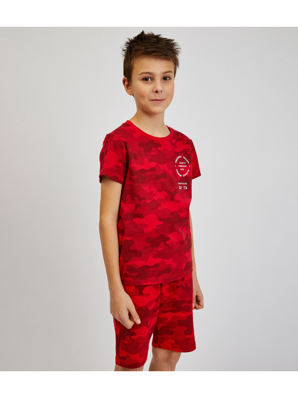 Sam 73 Červené chlapčenské bavlnené armádne tričko SAM73 Hydrus