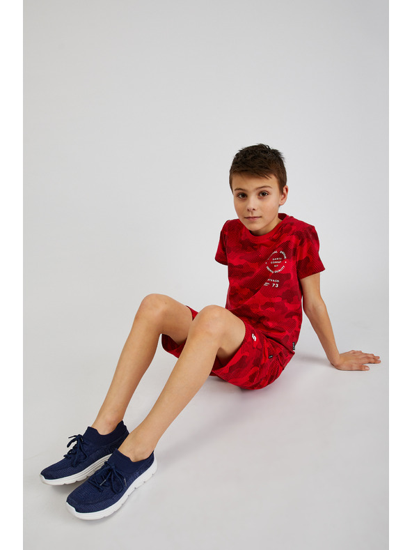 Sam 73 Červené chlapčenské bavlnené armádne tričko SAM73 Hydrus