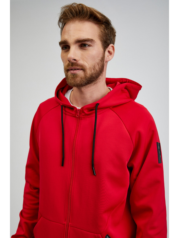 Sam 73 Červená pánska mikina SAM73 Beryl s kapucňou na zips