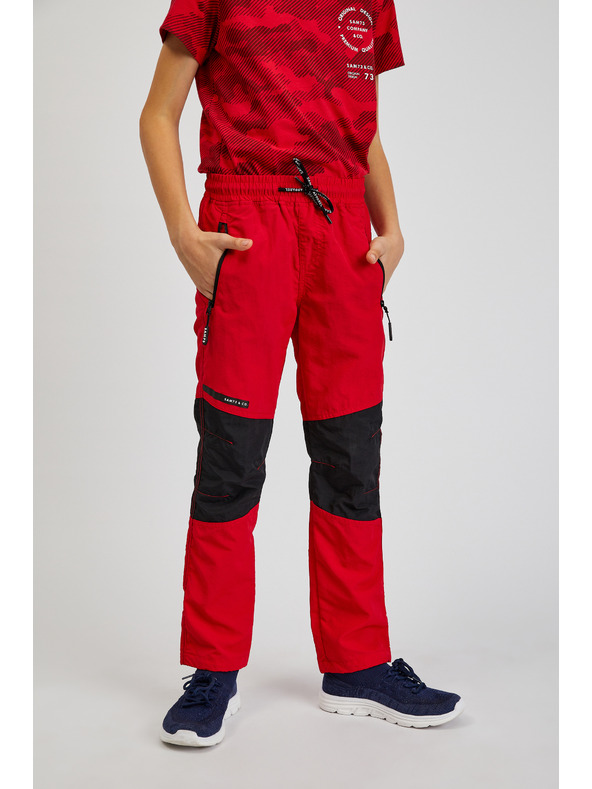 Sam 73 Čierno-červené detské športové nohavice SAM73 Jonathan