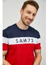 Sam 73 Modro-červené pánske tričko SAM 73 Kavix