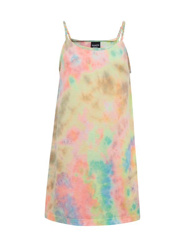 Sam 73 Zelenožlté vzorované dievčenské letné šaty SAM73 Equuleus