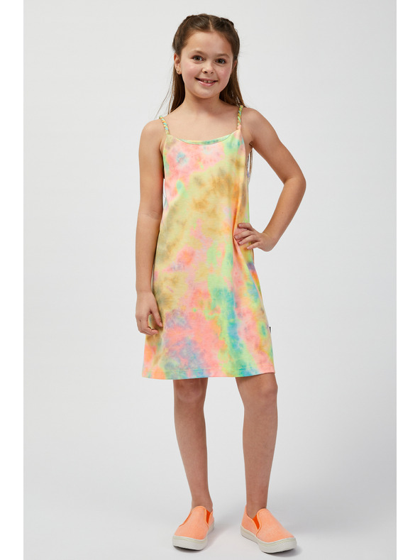 Sam 73 Zelenožlté vzorované dievčenské letné šaty SAM73 Equuleus