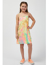 Sam 73 Zelenožlté vzorované dievčenské letné šaty SAM73 Equuleus