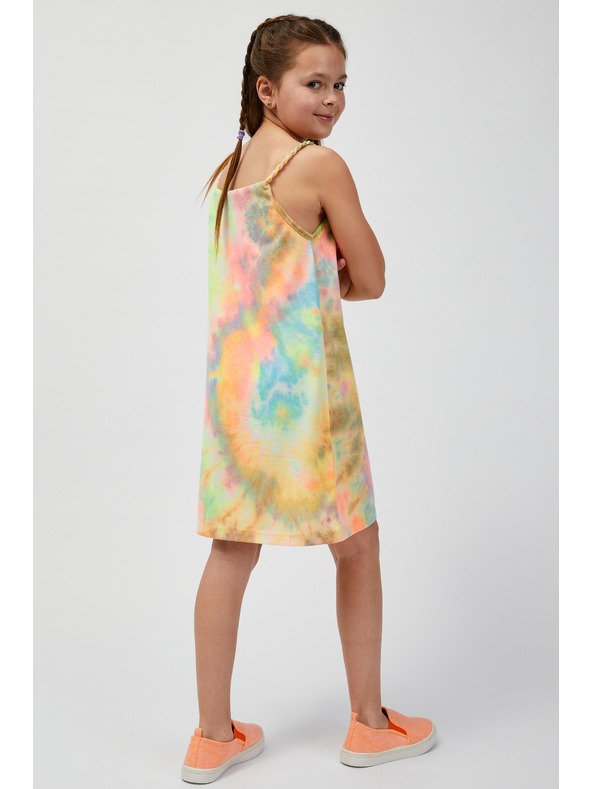 Sam 73 Zelenožlté vzorované dievčenské letné šaty SAM73 Equuleus