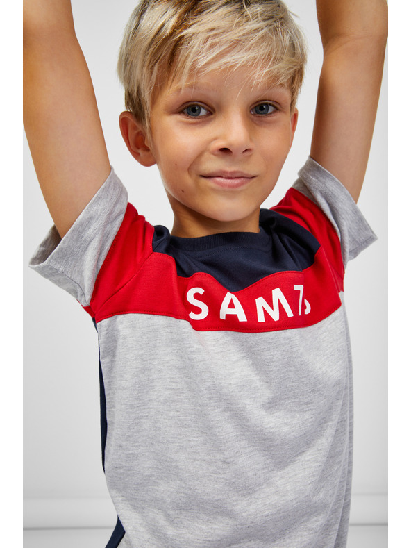 Sam 73 Modro-šedé chlapčenské pruhované tričko SAM 73 Kallan