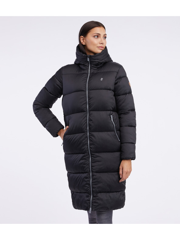 Sam 73 Čierny dámsky zimný prešívaný kabát SAM 73 Hedvika