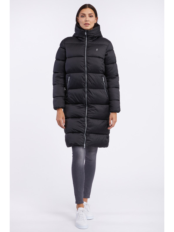 Sam 73 Čierny dámsky zimný prešívaný kabát SAM 73 Hedvika