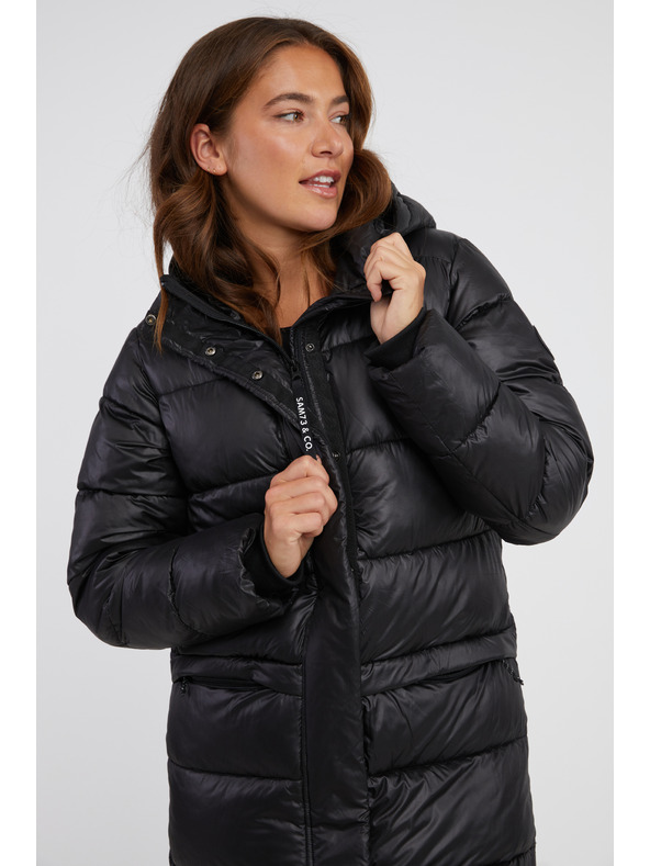 Sam 73 Čierny dámsky zimný prešívaný kabát SAM 73