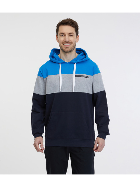 Sam 73 Modro-čierna pánska mikina s kapucňou SAM 73 Gerado