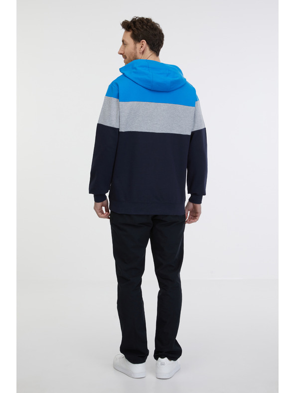 Sam 73 Modro-čierna pánska mikina s kapucňou SAM 73 Gerado