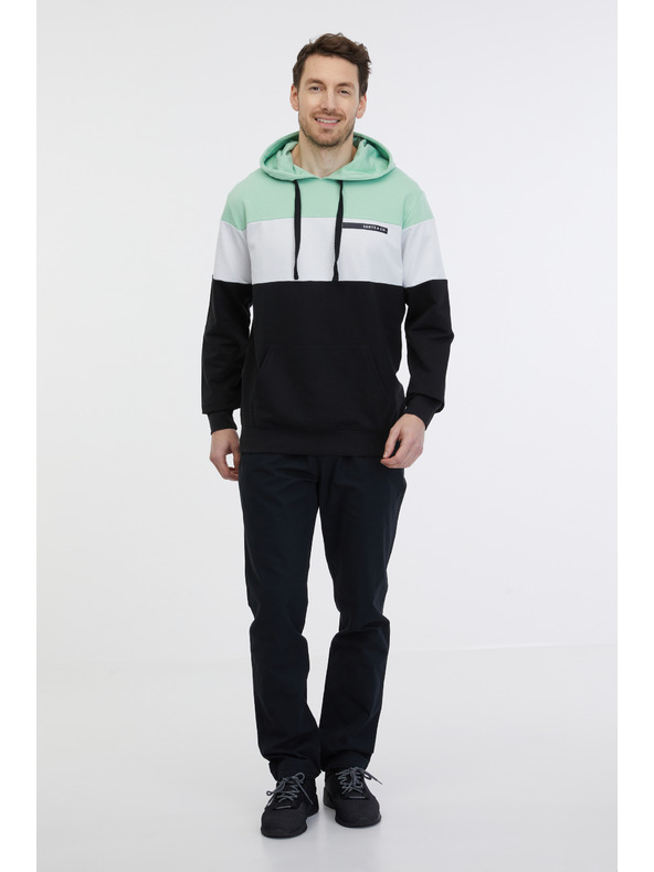 Sam 73 Zeleno-čierna pánska mikina s kapucňou SAM 73 Gerado