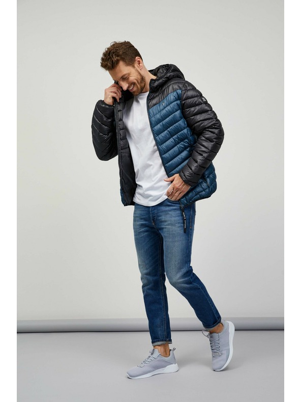 Sam 73 Čierno-modrá pánska prešívaná bunda SAM 73 Ulrik