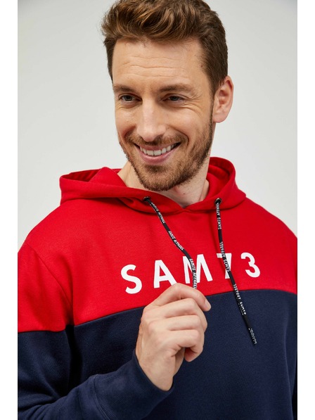 Sam 73 Červeno-modrá pánska mikina SAM 73 Eldos