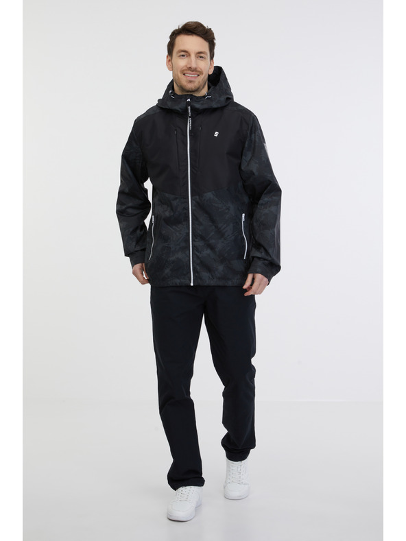Sam 73 Čierna pánska ľahká vzorovaná bunda SAM 73 Antonio