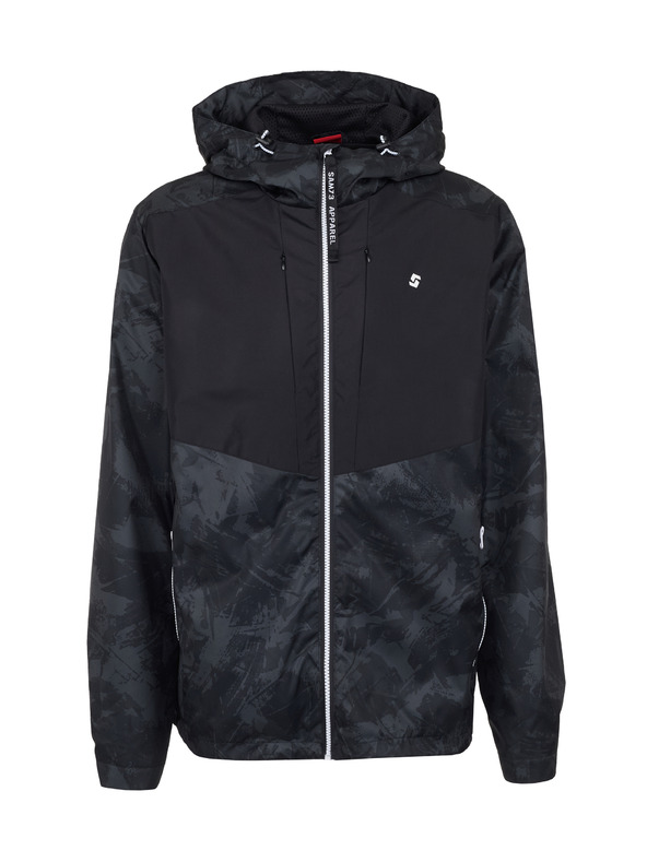 Sam 73 Čierna pánska ľahká vzorovaná bunda SAM 73 Antonio