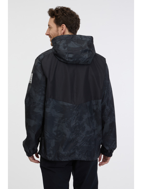 Sam 73 Čierna pánska ľahká vzorovaná bunda SAM 73 Antonio