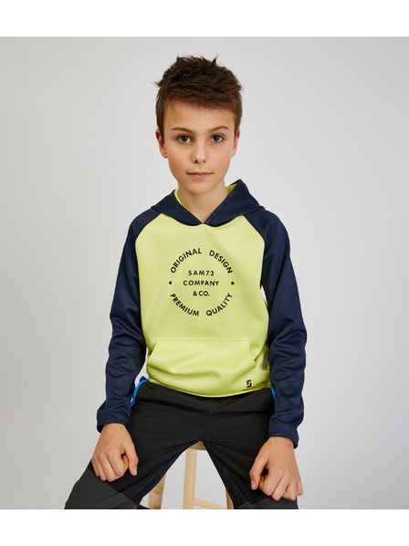 Sam 73 Modro-žltá chlapčenská mikina s kapucňou SAM73 Draco